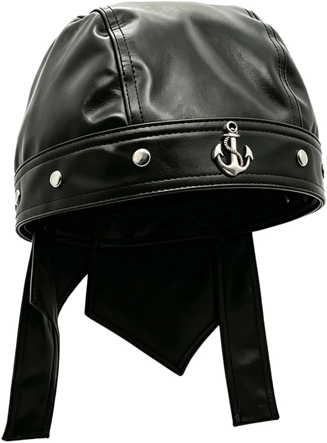 Biker Cap for Women Punk Motorcycle Skull Cap Adjustable Stylish Doo Rag Headwrap for Riding Outdoor Activities