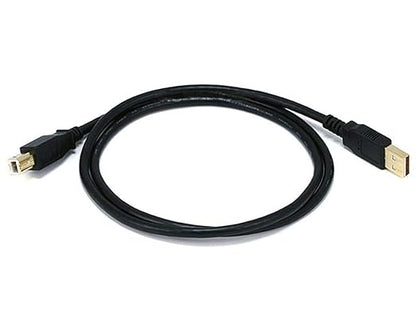 Monoprice USB-A Male to USB-B Male 2.0 Cable - 28/24AWG, Shielded, Gold Plated, 3 Feet, Black