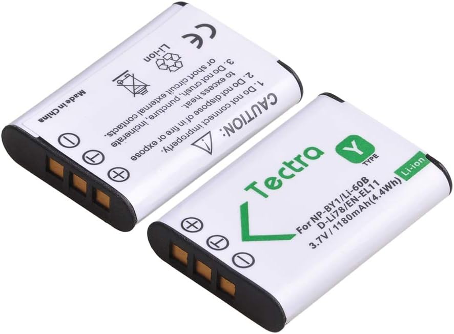 Tectra Charger Only, for NP-BY1 EN-EL11 LI-60B D-Li78 Compatible with Nikon Coolpix S550 S560 Sony Action Cam Mini HDR-AZ1VR AZ1 AZ1V AZ1VR Olympus FE-370
