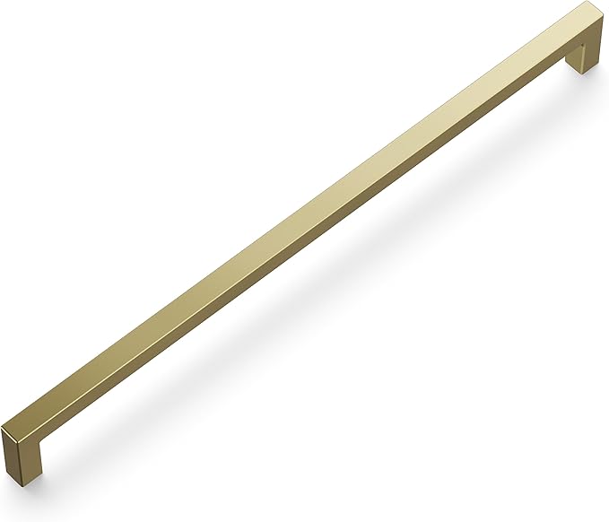 Hickory Hardware Solid Core Kitchen Cabinet Pulls, Luxury Cabinet Handles, Hardware for Doors & Dresser Drawers, 12 Inch Hole Center, Elusive Golden Nickel, Skylight Collection(Pack of 1)