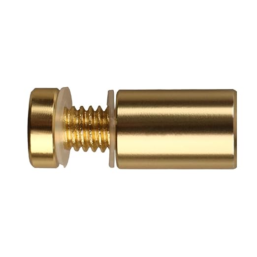 Sign Standoff 1/2" x 3/4", Solid Aluminum Sign Standoff Screws Mounting Hardware Polished Gold for Glass Panel, Acrylic Panel,Pack of 4