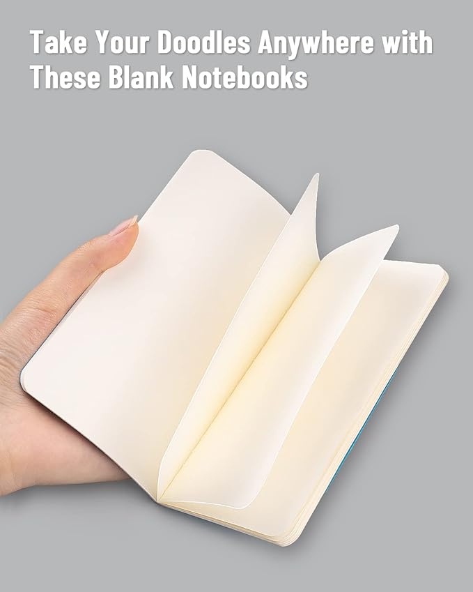 Gwybkq Small Blank Notepads Bulk 120Pcs Unlined Journals Mini Sketchbooks Pocket Notebooks for Kids Drawing, Gifts for Students and Teacher 3.5 x 5.5 Inches, 30 Sheets60 Pages