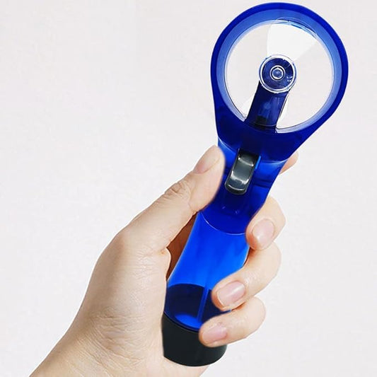 Mini Handheld Fan, Portable Handheld Misting Fan, Personal Cooling Fan, Handheld Battery Powered Beach Fan, Small Personal Fan for Office, Travel, Home, Outdoors, Hiking, Camping (Blue)