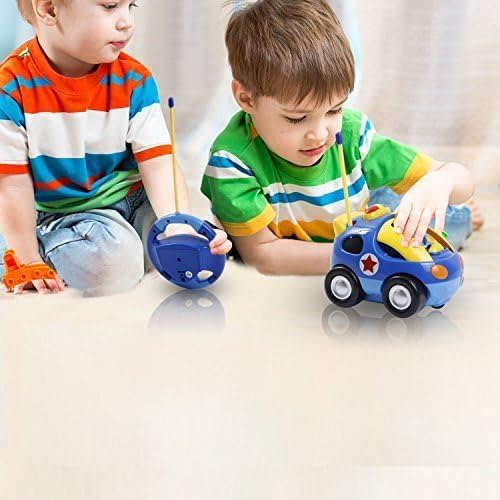 Liberty Imports My First Cartoon RC Remote Control Cars for Toddlers Ages 1-3, Radio Control Toy for Baby, Kids 18 Months (Police Car)