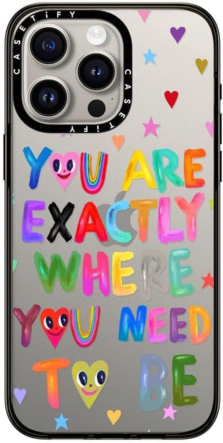 CASETiFY Compact iPhone 15 Pro Max Case 4 ft. 2X Military Grade Drop ProtectionSlimLightweight - You are Exactly - Clear Black