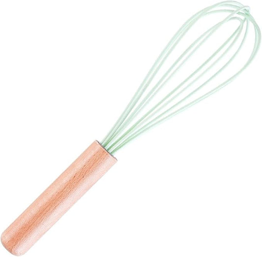 Green Silicone Utensils Kitchen Utensil Set with Multifunction Wooden Handle, Non-Stick Spatula, Ladle, Egg Shovel