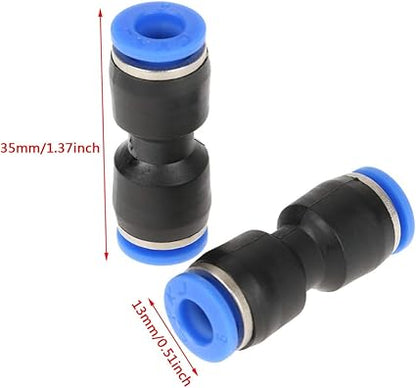 Davitu Electrical Equipments Supplies - 20pcs 6mm Tube OD 14'' Pneumatic Straight Push Connectors Air Line Fittings Pneumatic Tube Fittings