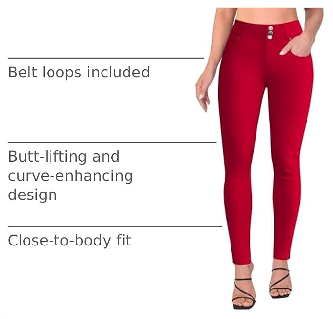 roswear Women’s High Waisted Stretchy Skinny Curvy Jeans Tummy Control Jeggings.
