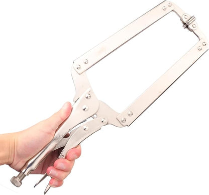 3 Pack 18 Inch C Clamp Locking Pliers with Swivel Pads, C-Clamp Face, Heavy Duty C Clamp Locking Pliers, Adjustable Vise Grip C Clamps for Woodworking and Home Improvement