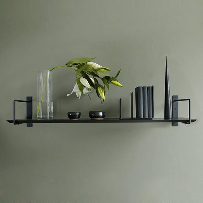 Solid Shelf Brackets, Metal Brackets, 2 Pieces, Heavy Duty Brackets, Industrial Shelf Brackets, Wall Brackets, Decoration Shelf Brackets, Black (5 inches)