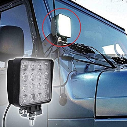 MACHSWON 48W 16LED Work Light Spot Fog Lamp For Off-road Jeep SUV ATV Truck Fire Engines 48W SQUARE 16 LED 12V24V WORK FOG SPOT LIGHT LAMP OFF-ROAD JEEP TRUCK BOAT ATV