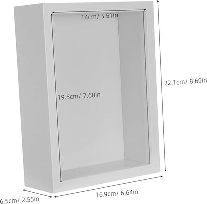 Insect Display Case Shadow Box for Butterfly Specimens White 8-inch Frame with 5cm Depth Specimen Holder for Home Décor and Entomology Collection