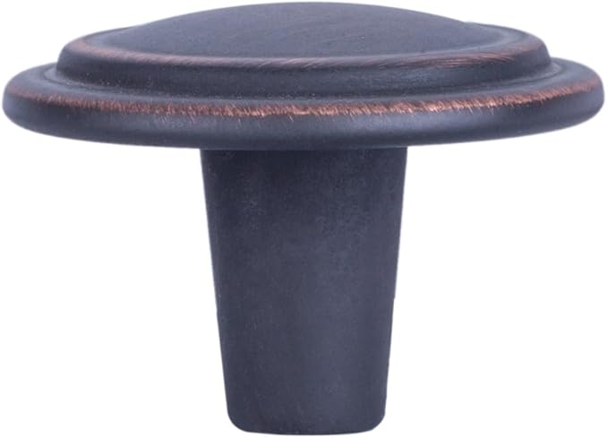 Basics Straight Top Ring Cabinet Knob, 1.25-inch Diameter, Oil Rubbed Bronze, 10-Pack