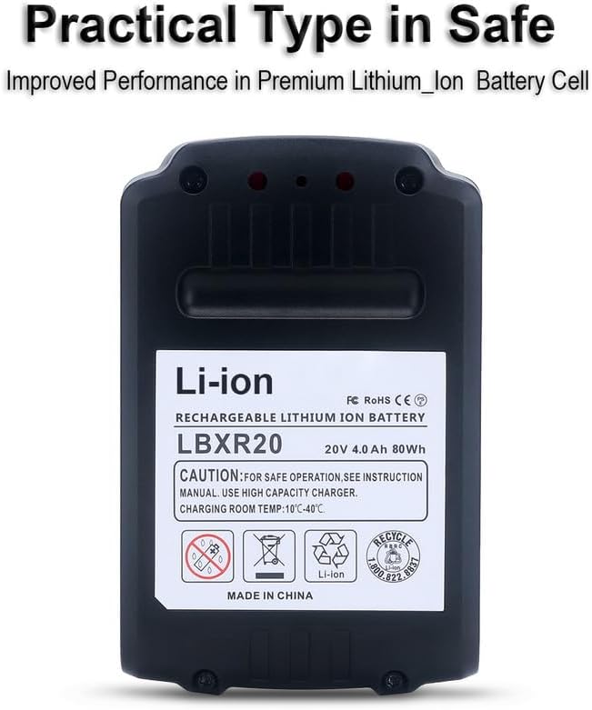 Biswaye LBXR20 20V Lithium Battery Compatible with Black  Decker 20V MAX Lithium Battery LBXR2520 LBXR2020 LBX20 LB2X4020 LB2X3020 and LCC221 LST522 LST201 LST220 LST300 20V Max Tools