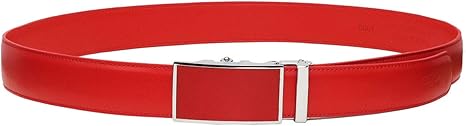 Leather Dress Belt Ratchet Belt Hole less Automatic Buckle Adjustable Size 8001