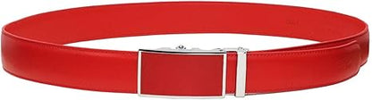 Leather Dress Belt Ratchet Belt Hole less Automatic Buckle Adjustable Size 8001