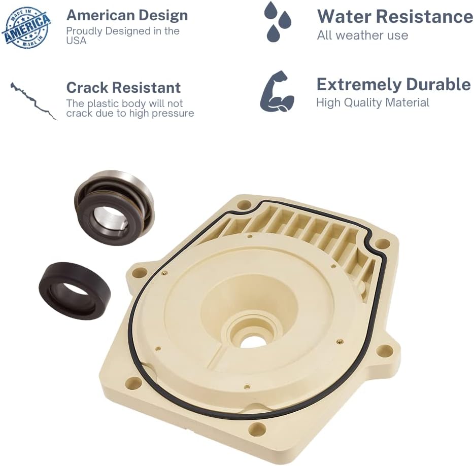 Seal Plate Compatible with Pentair Whisperflo and Intelliflo Pool Pump 074564 | Seal Plate Gasket & Shaft Seal PS-1000 Included | Complete Kit Made in USA