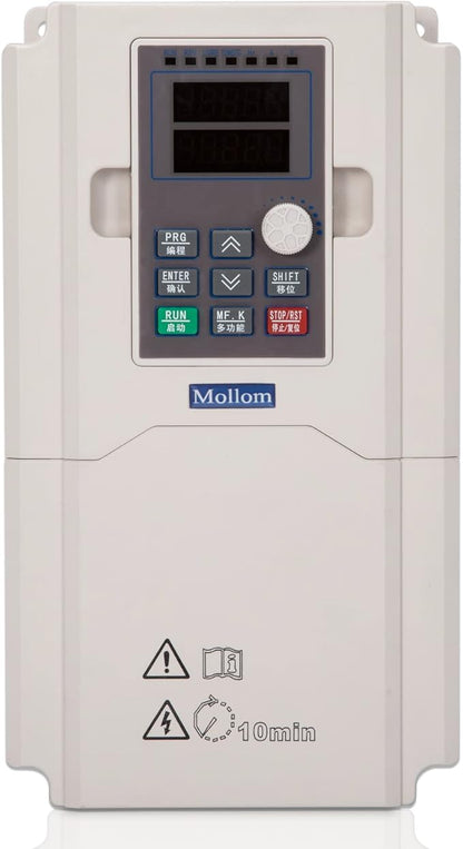 MOLLOM VFD 220V 7.5KW 32A 10HP Single or Three Phase Input to 3 Phase 0-3000 Hz Output Variable Frequency Drive Control Inverter for Spindle Motor CNC Speed Control