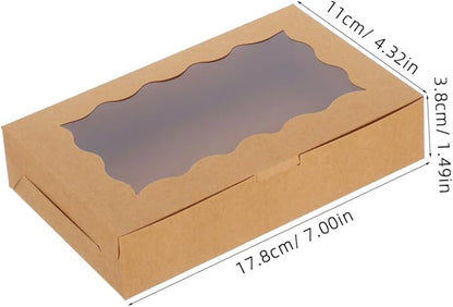 VALICLUD 12Pcs Square Pastry Boxes with Window Food Packaging Box for Cookies Candies and Desserts Versatile Bakery Boxes for Baked Goods