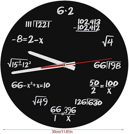 Hztyyier Creative Wall Clock E11Math Wall Clock Mathematical Formula Clock Modern Design Novelty Maths Equation Clock Home Decor Student Teacher Gift