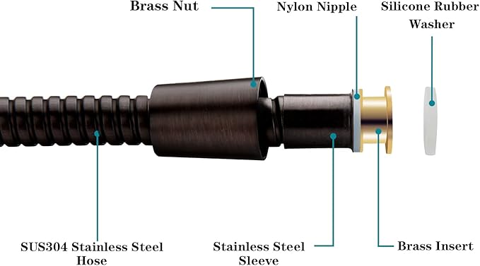 BRIGHT SHOWERS Shower Hose For Hand Held Shower Heads, 69 Inches Cord Extra Long Stainless Steel Hand Shower Hose, Ultra-Flexible Replacement Part with Brass Insert, Oil Rubbed Bronze