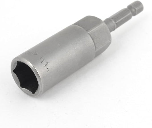 IIVVERR Gray Metal Screwdriver 14mm Wide Magnetic Hex Socket Bit 82mm Long (Destornillador de metal gris 14 mm de ancho hexagonal magnetico Socket Bit 82mm de largo