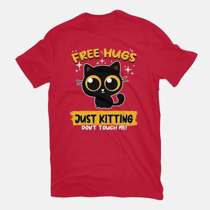 TeeFury - Free Hugs Just Kitting - Mens Animal, Cat, T-Shirt