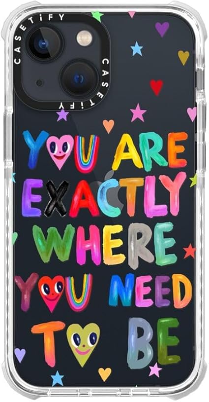 CASETiFY Ultra Impact iPhone 13 Mini Case 9.8ft Drop Protection - You are Exactly Where You Need to be - Clear Frost