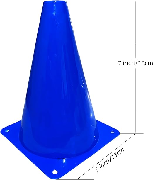 12Pcs Plastic Traffic Cones Mini Sport Cones for Basketball Football Drills, Indoor Outdoor Games Activity Festive Events - 7 Inch Orange Plastic Cones
