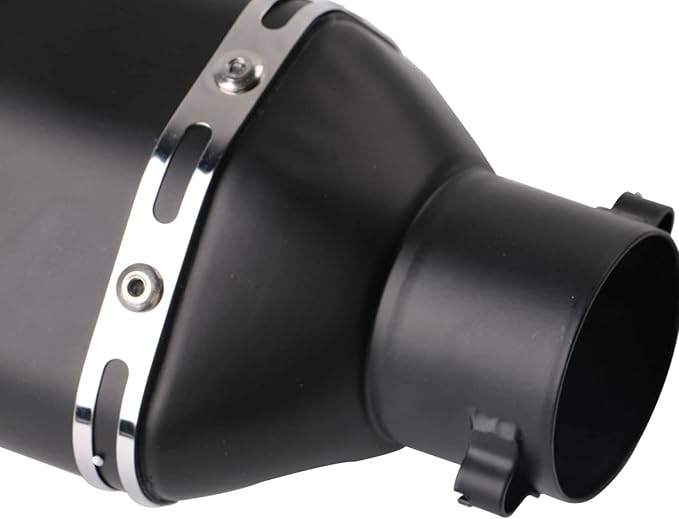 Exhaust Muffler 1.5-2"Inlet with Removable DB Killer for Street/Sport Motorcycles and Scooters with 38,51mm Diameter Exhaust Pipes(Matt black)