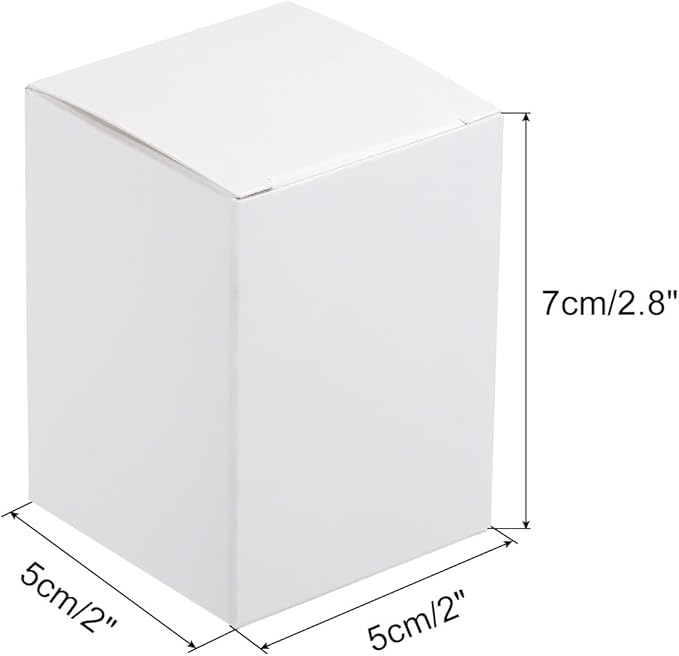 PATIKIL Paper Cardboard Boxes Paper Recycled Gift Corrugated Paper Box White 2 Inch x 2 Inch x 2.8 Inch for Party, Wedding, Gift Wrap Pack of 15