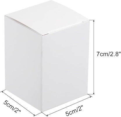 PATIKIL Paper Cardboard Boxes Paper Recycled Gift Corrugated Paper Box White 2 Inch x 2 Inch x 2.8 Inch for Party, Wedding, Gift Wrap Pack of 15