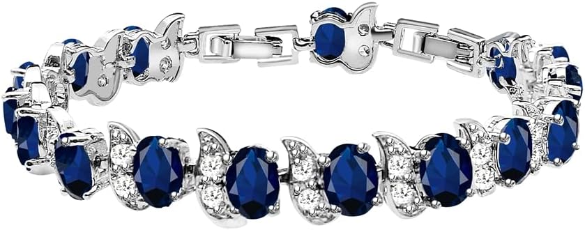 LMXXVJ Fashion Tennis Bracelet Created Emerald White Gold Plated Charm Bracelet Gifts Jewelry for Women