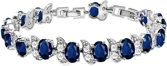 LMXXVJ Fashion Tennis Bracelet Created Emerald White Gold Plated Charm Bracelet Gifts Jewelry for Women