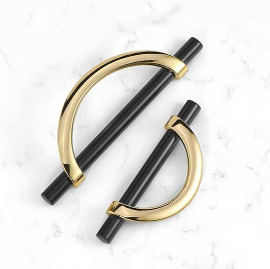 Luxury Kitchen Wardrobe Hardware Cupboard Door handle Drawer Pulls Furniture Handles Cabinet Handle - (Color: gold-128mm)