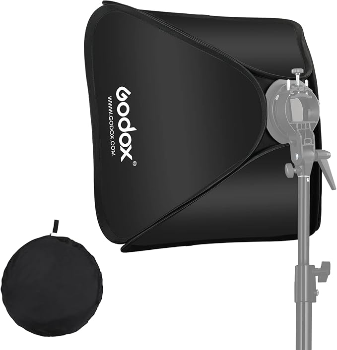 Godox 24"x24"/60cmx60cm Foldable Portable Softbox, Collapsible Small Softbox Reflector Diffuser for Camera Photography Studio Strobe Flash Speedlite Speedlight (Bowens Mount)