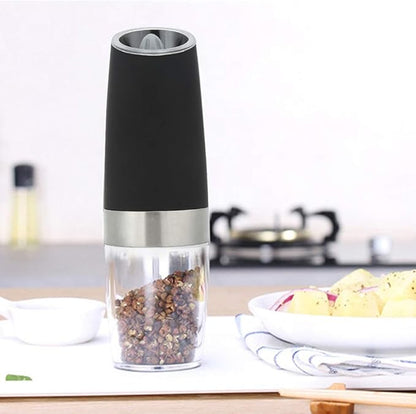 Topyond Pepper Grinder MultiFunctional Electric Grinding Tool Household Pepper Mill Spice Seasoning Grinder Suitable for Kitchen Restaurant Use(Black)