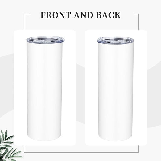 Text Personalized Skinny Tumblers 20oz Stainless Steel Insulated Tumblers Double Wall Coffee Cup For Hot, Cold Drinks Style04