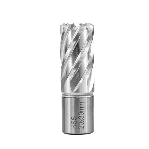 Shank HSS Annular Drill Bit 12-42x30mm TiN Coated Hollow Drill Bit for Metal Cutting Weldon Shank Core Drill Bit (20x30mm)