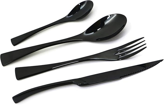 1810 Stainless Steel Dinner Spoon (Set of 4) 8.66 Inches, Black