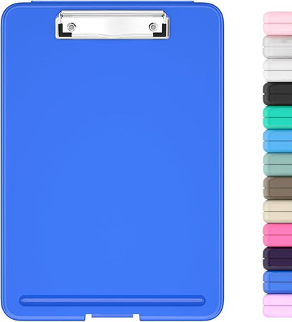Hongri Clipboard with Storage, 8.5 x 11 Nursing Clip Board Foldable Storage for Nurses, Lawyers, Students, Classroom, Office, School, Size 13.4 x 9.4 X 0.9 in, Dark Blue