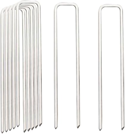 8 Gauge Ground Staples 6 Inch Landscape Staples 16Pack Metal Lawn Ground Barrier Cover Wire Heavy Duty U Stakes Pins