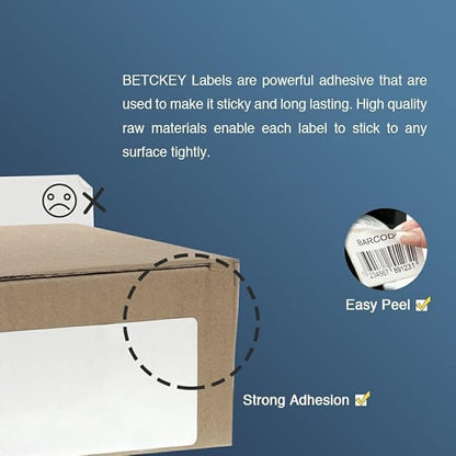BETCKEY - 1 Rolls Compatible Brother DK-2205 62mm x 30.48m(2-37" x 100') Continuous Length Paper Tape Labels With Refillable Cartridge