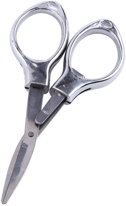 Mini Multipurpose Folding Keychain Fishing Scissors Stainless Steel Blister card package Climbing Hiking Use(silver)