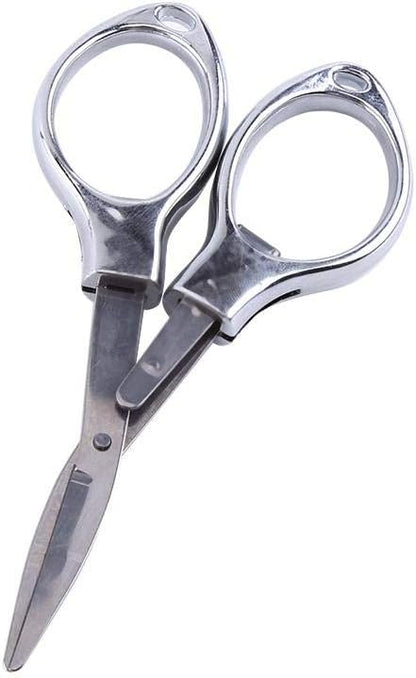 Mini Multipurpose Folding Keychain Fishing Scissors Stainless Steel Blister card package Climbing Hiking Use(silver)