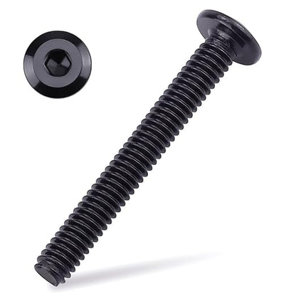 14-20 x 2 Black Hex Socket Head Cap Screws, 304 Stainless Steel 18-8, Furniture Bolts, Connector Screws, Black Coated, Full Thread, 25 PCS