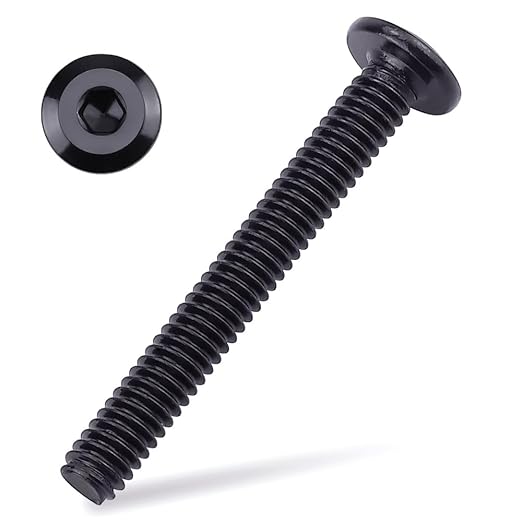 14-20 x 2 Black Hex Socket Head Cap Screws, 304 Stainless Steel 18-8, Furniture Bolts, Connector Screws, Black Coated, Full Thread, 25 PCS