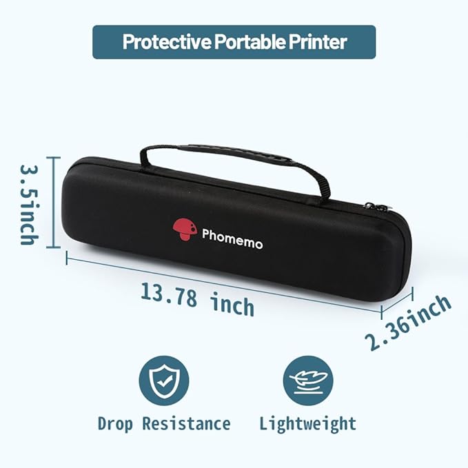 Phomemo Case, Compatible with Itari Tattoo Printer, COLORWING, Odaro, M08FD810P831TP81 Letter  A4 Portable Printer, for HPRT MT800 Mobile Travel Printer Storage Holder Paper  USB Cable(Box Only)