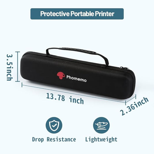 Phomemo Case, Compatible with Itari Tattoo Printer, COLORWING, Odaro, M08FD810P831TP81 Letter  A4 Portable Printer, for HPRT MT800 Mobile Travel Printer Storage Holder Paper  USB Cable(Box Only)