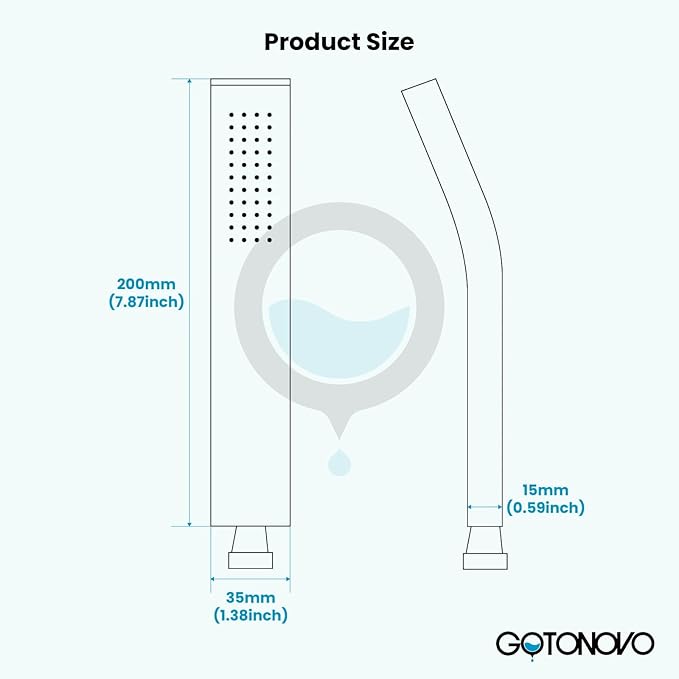 gotonovo Wall Mount High Pressure Brushed Nickel Square Hand Held Shower